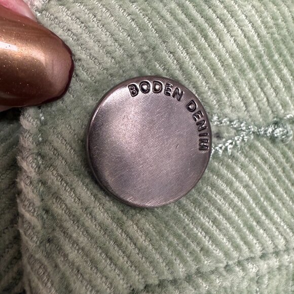 EUC Women's BODEN Denim Cord Girlfriend Pant Light Green | Size 12R - Picture 9 of 14